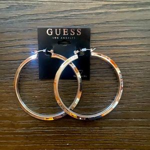 NEW Guess silver hoop earrings.
